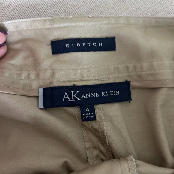 Anne Klein Khaki Tan Stretch Cotton Pencil Skirt Size 4 - Picture 4 of 9